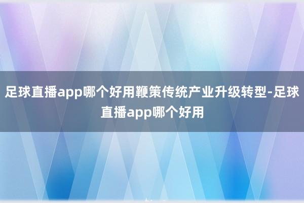 足球直播app哪个好用鞭策传统产业升级转型-足球直播app哪个好用