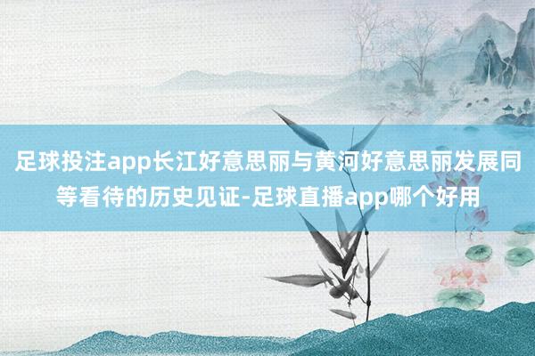 足球投注app长江好意思丽与黄河好意思丽发展同等看待的历史见证-足球直播app哪个好用