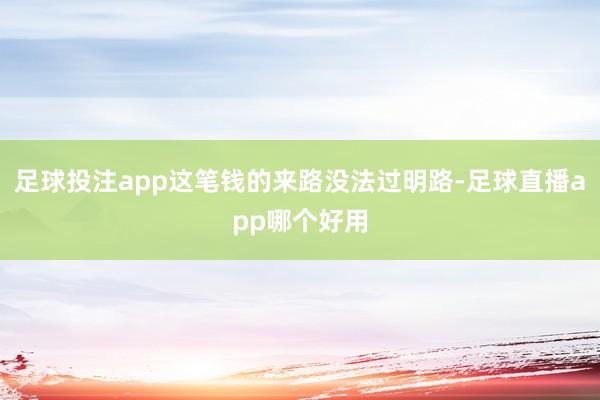 足球投注app这笔钱的来路没法过明路-足球直播app哪个好用