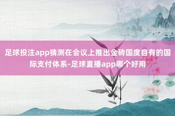 足球投注app猜测在会议上推出金砖国度自有的国际支付体系-足球直播app哪个好用