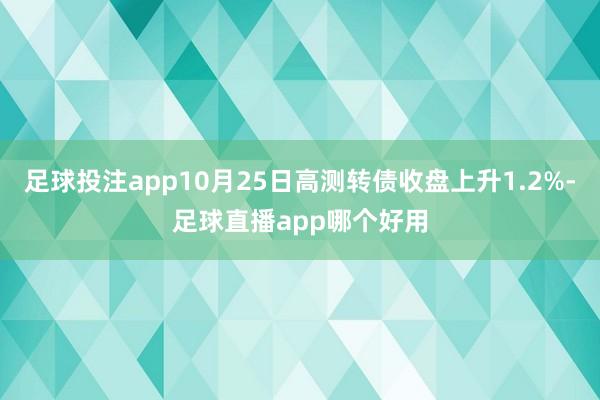 足球投注app10月25日高测转债收盘上升1.2%-足球直播app哪个好用