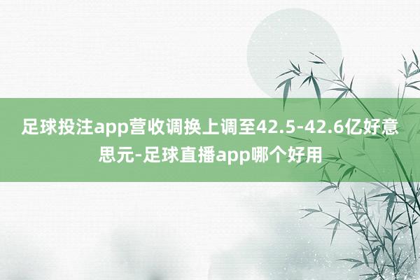 足球投注app营收调换上调至42.5-42.6亿好意思元-足球直播app哪个好用