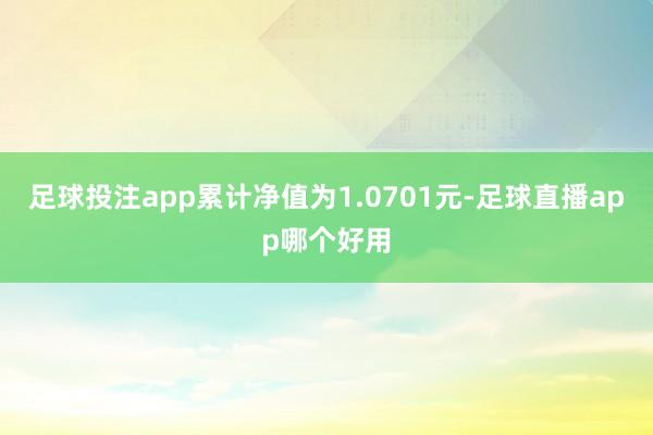 足球投注app累计净值为1.0701元-足球直播app哪个好用