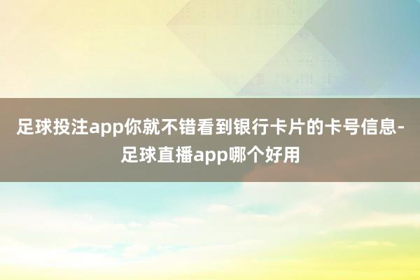 足球投注app你就不错看到银行卡片的卡号信息-足球直播app哪个好用