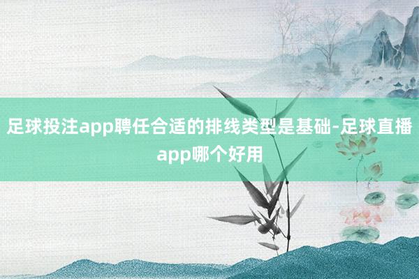 足球投注app聘任合适的排线类型是基础-足球直播app哪个好用