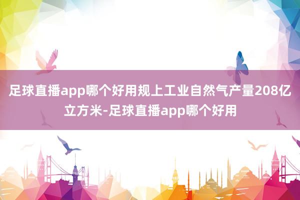 足球直播app哪个好用规上工业自然气产量208亿立方米-足球直播app哪个好用