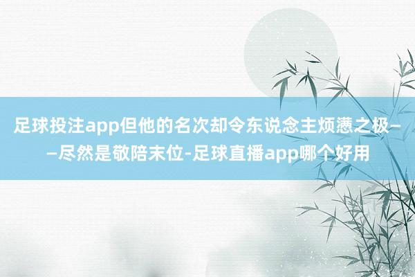 足球投注app但他的名次却令东说念主烦懑之极——尽然是敬陪末位-足球直播app哪个好用