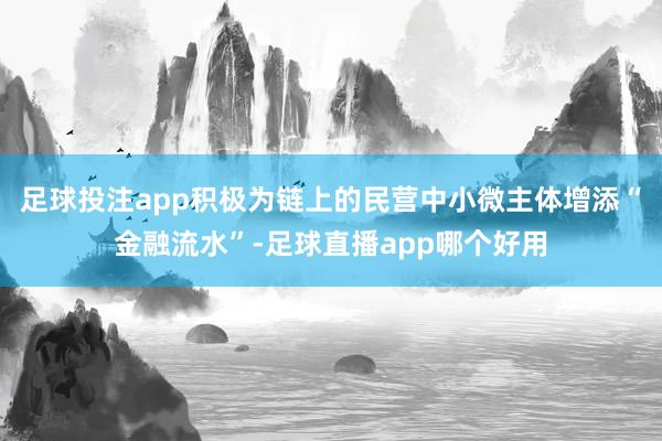 足球投注app积极为链上的民营中小微主体增添“金融流水”-足球直播app哪个好用