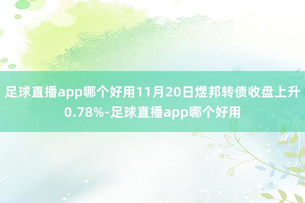 足球直播app哪个好用11月20日煜邦转债收盘上升0.78%-足球直播app哪个好用