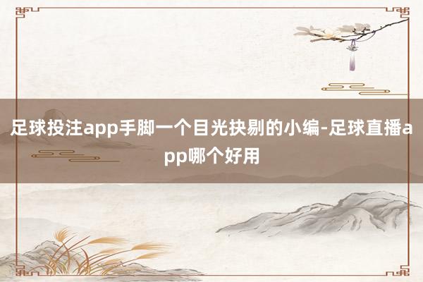 足球投注app手脚一个目光抉剔的小编-足球直播app哪个好用