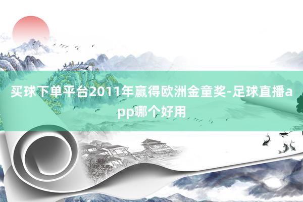 买球下单平台2011年赢得欧洲金童奖-足球直播app哪个好用