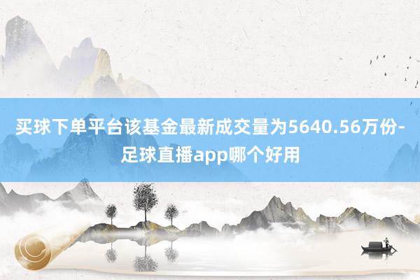 买球下单平台该基金最新成交量为5640.56万份-足球直播app哪个好用