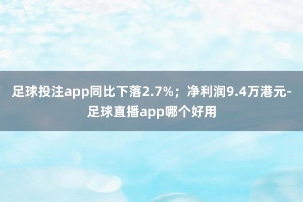 足球投注app同比下落2.7%；净利润9.4万港元-足球直播app哪个好用