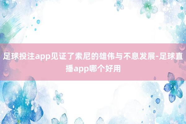 足球投注app见证了索尼的雄伟与不息发展-足球直播app哪个好用