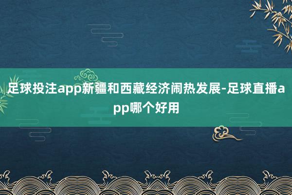 足球投注app新疆和西藏经济闹热发展-足球直播app哪个好用