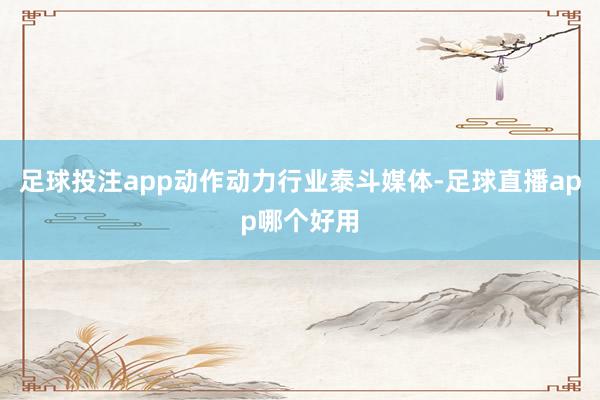 足球投注app动作动力行业泰斗媒体-足球直播app哪个好用