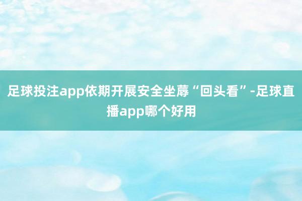 足球投注app依期开展安全坐蓐“回头看”-足球直播app哪个好用