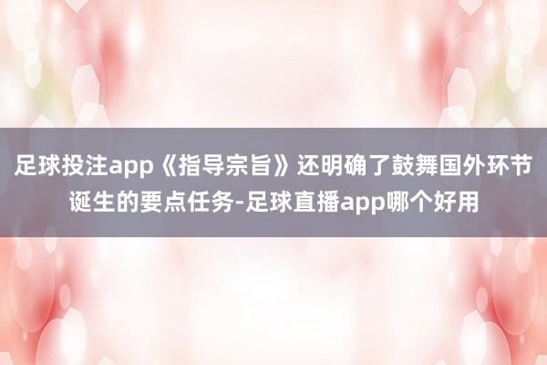 足球投注app《指导宗旨》还明确了鼓舞国外环节诞生的要点任务-足球直播app哪个好用