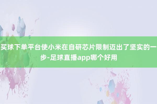 买球下单平台使小米在自研芯片限制迈出了坚实的一步-足球直播app哪个好用