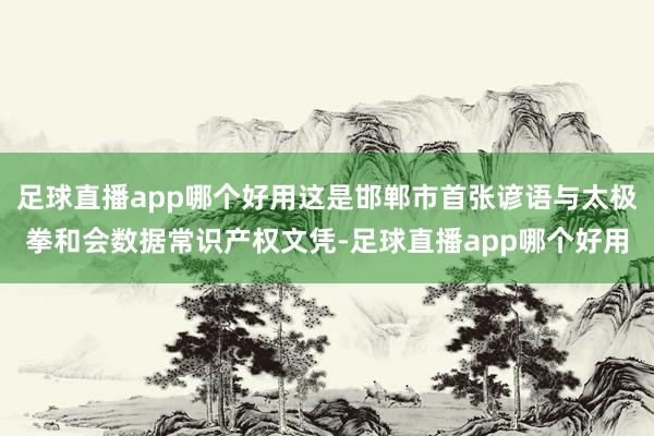 足球直播app哪个好用这是邯郸市首张谚语与太极拳和会数据常识产权文凭-足球直播app哪个好用