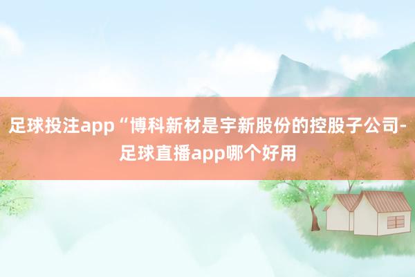 足球投注app“博科新材是宇新股份的控股子公司-足球直播app哪个好用