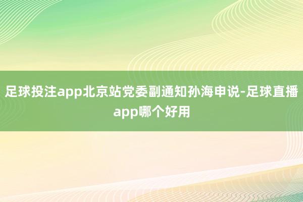 足球投注app北京站党委副通知孙海申说-足球直播app哪个好用