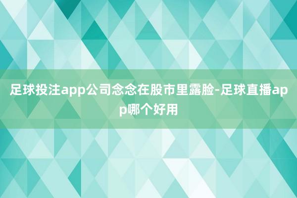 足球投注app公司念念在股市里露脸-足球直播app哪个好用