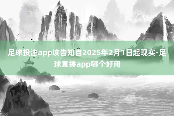 足球投注app该告知自2025年2月1日起现实-足球直播app哪个好用