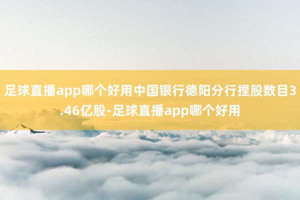 足球直播app哪个好用中国银行德阳分行捏股数目3.46亿股-足球直播app哪个好用