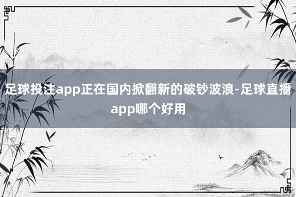 足球投注app正在国内掀翻新的破钞波浪-足球直播app哪个好用