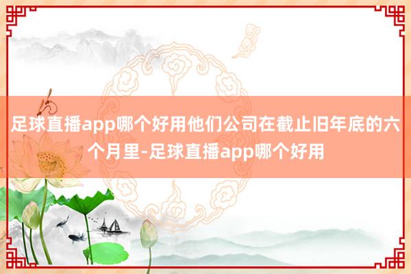 足球直播app哪个好用他们公司在截止旧年底的六个月里-足球直播app哪个好用